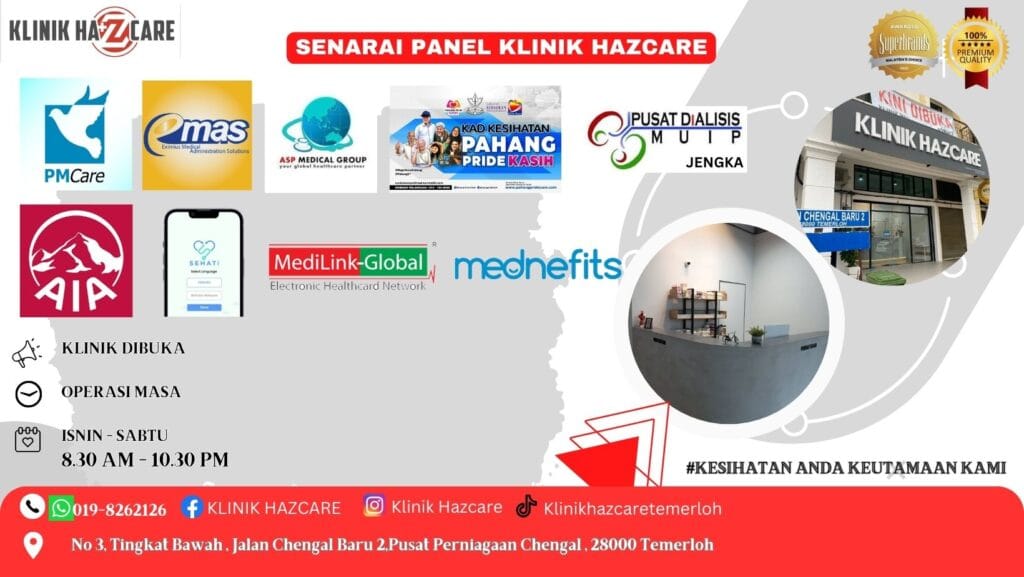 Klinik Hazcare | Doktor Ohd(Jkkp) | Kesihatan Mental & Kaunseling | Scan 2d/5d | Buku Pink | Rawatan Am